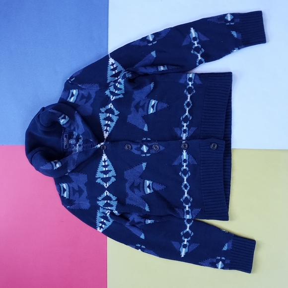 Modern Man Chaps Exclusive Southwestern Style Button-Up Cardigan Sweater